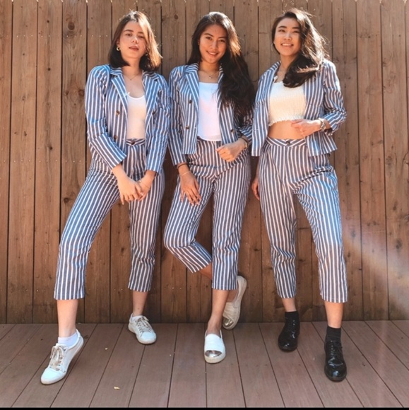 2 set Double Button Notched Collar Blazer and Pant - Picture 4 of 8